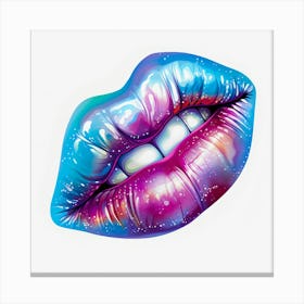 Holo Colorful Lips Canvas Print