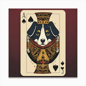 Dog Playing Card Canvas Print