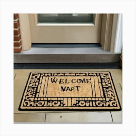 A Photo Of A Door Mat With A Welcome Mat Pattern 4 Canvas Print