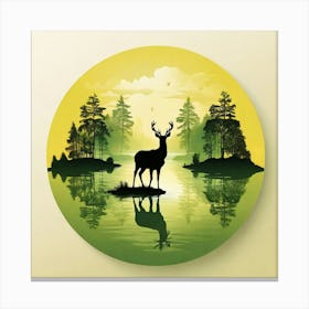 Deer silhouette 5 Canvas Print