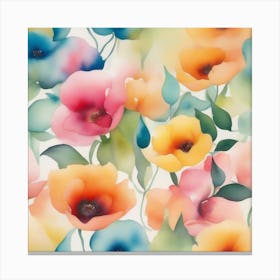 Watercolor Flowers Canvas Print