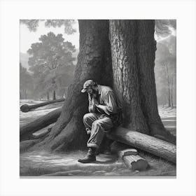 Woodsman at worship  Canvas Print