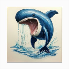 Whale Drawing Canvas Print