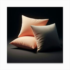 Three Pillows On A Black Background Canvas Print