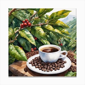 Coffee And Coffee Beans 9 Canvas Print