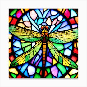 Dragonfly stained glass window Canvas Print