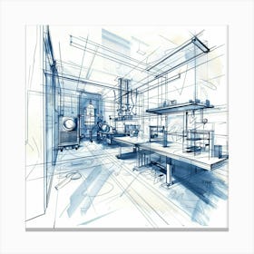 Sketch Of A Laboratory Canvas Print