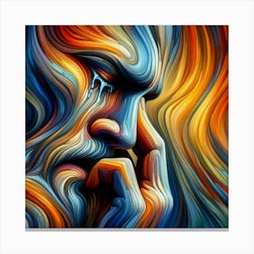 Abstract Man crying Canvas Print