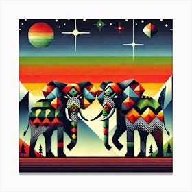 The Skyward Siblings Elephants Canvas Print