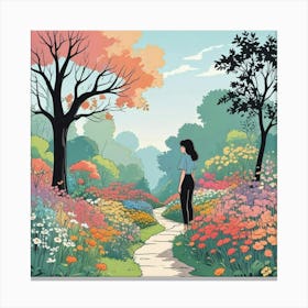 Into The Garden Ai Art Wall Art Design Illustration (43) Canvas Print