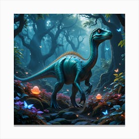 Dinosaur In The Forest Canvas Print