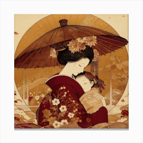 Japan Traditional Geisha Illustration By Ad 82 Canvas Print