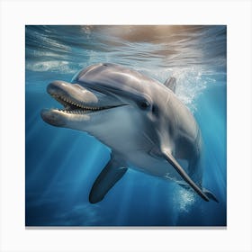 Dolphin In The Water 1 Canvas Print