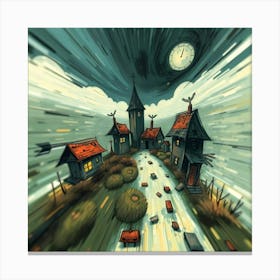 Spooky Village Canvas Print