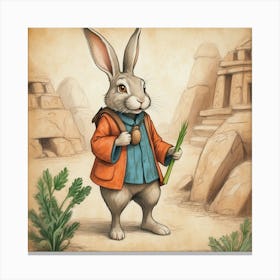 Rabbit In The Sand Canvas Print