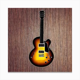 Guitar On Wood Canvas Print