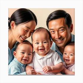 Asian Family Portrait Canvas Print