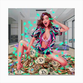 Bitcoin Girl 3 Canvas Print