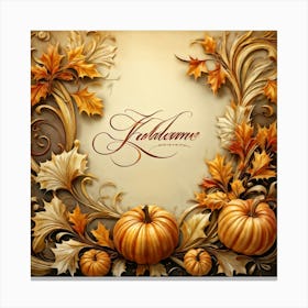 An Elaborate Display Of Calligraphy Gracefully Forming Happy Thanksgiving Greetings Swirling Wit (1) Canvas Print