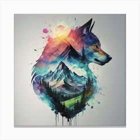 Wolf In The Mountains Canvas Print