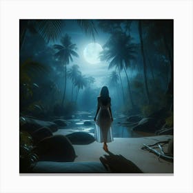 Full Moon In The Forest Canvas Print