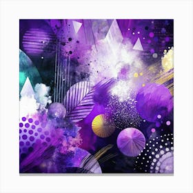 Abstract Purple Abstract Painting Canvas Print