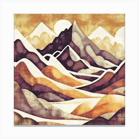 Firefly An Illustration Of A Beautiful Majestic Cinematic Tranquil Mountain Landscape In Neutral Col (78) Canvas Print