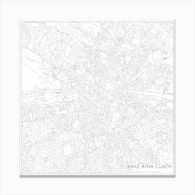 Baile Átha Cliath Éire city map black on white blueprint design Stampe su tela