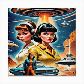 Aliens In Space Canvas Print