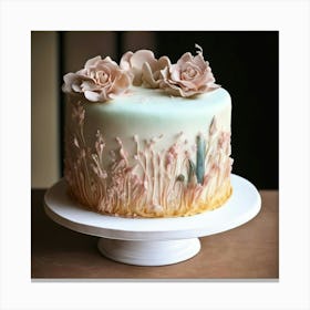 Cake With Flowers Canvas Print