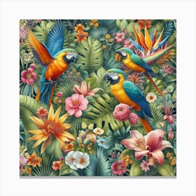 Parrot seamless pattern art Canvas Print