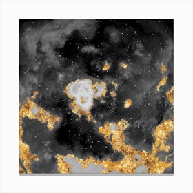 100 Nebulas in Space with Stars Abstract in Black and Gold n.068 Canvas Print