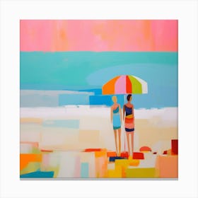 Summer Vibes Color Block Modern Beach Art 6 Canvas Print