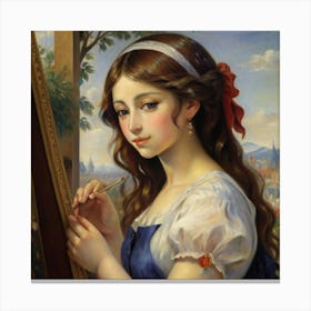 Girl Painting Canvas Print