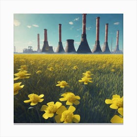 Field Of Yellow Flowers 27 Canvas Print