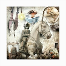 Horse Surreal Illustration Art 09 Canvas Print