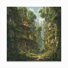 674137 A Jungle City, With Vines And Roots Serving As Roa Xl 1024 V1 0 Canvas Print