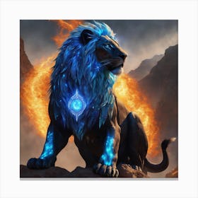 Lion Of Fire Canvas Print