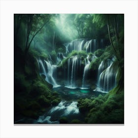 Waterfall In The Forest 31 Canvas Print