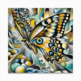 Cubism Butterfly Modern Art v4 Canvas Print