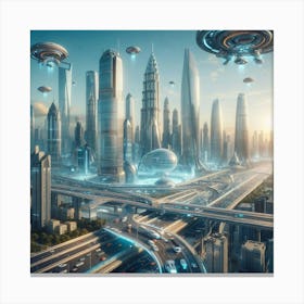 Futuristic Cityscape 40 Canvas Print