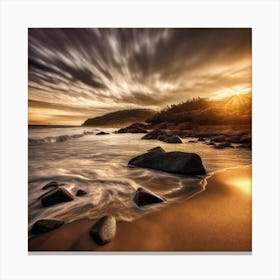 Sunset At The Beach 414 Canvas Print