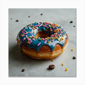 Donut With Sprinkles Canvas Print