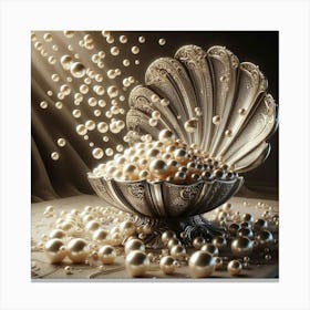Pearls In A Shell 4 Canvas Print
