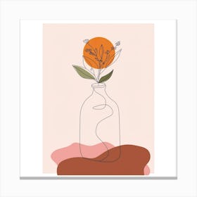 Glass Vase With Flowers Canvas Print