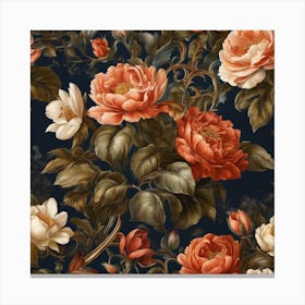 Wallpaper Roses Canvas Print