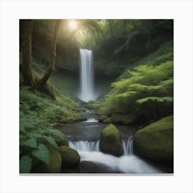 Waterfall In The Forest 1 Canvas Print