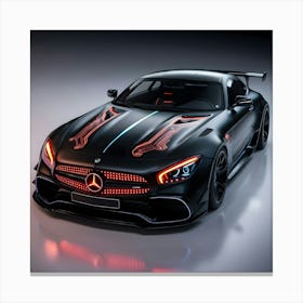 Modified Black Mercedes Benz Full Body Kit 7 Canvas Print