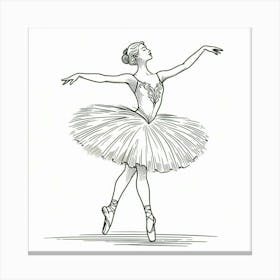 Line Art ballerina body 5 Canvas Print