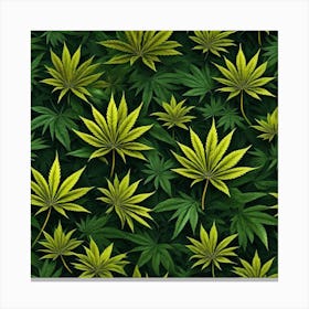 Seamless Pattern Of Marijuana Leaves Canvas Print